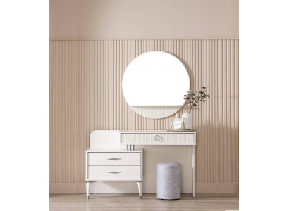 Modern Konsoletisch Frisiertisch Schminktisch Kommode Set 3tlg Weiß