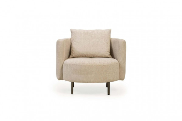 Stoffsessel Sessel Cocktailsessel Einsitzer Beige Designer Sitzer Neu