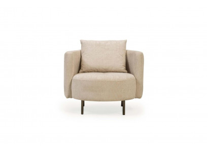 Stoffsessel Sessel Cocktailsessel Einsitzer Beige Designer Sitzer Neu