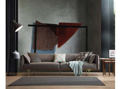 Graues Edelstahlsofa Wohnzimmer 3-Sitzer Polstercouchen Textilsofas Neu