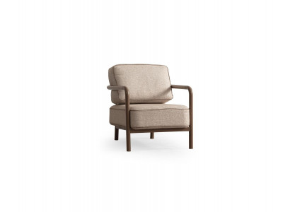 Moderner Beiger Sessel Einsitzer Designer Wohnzimmer Armlehnensessel