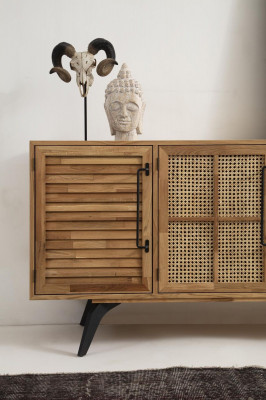 Essgruppe Essecke Esszimmer Esstisch Stühle Sideboard 6tlg Braun Holz 