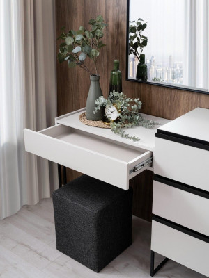 Schminktisch Frisiertisch Konsoletisch Kommode Spiegel Set 3tlg Weiß