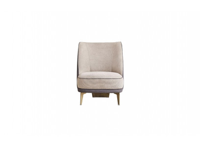 Beiger Sessel Wohnzimmer Möbel Edler Polstersessel Designer 1-Sitzer 