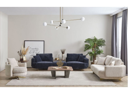 Wohnzimmer Sofa Set 4+3+1 Sitzer Design Couch Möbel Textil Polster Neu