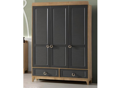 Kleiderschrank Grau Holz Schrank Design Kinderzimmer Kleiderschränke