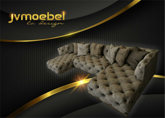 Ecksofa Sofa Couch Polster Garnirtur U Form Couchen Chesterfield Möbel Sofas Neu