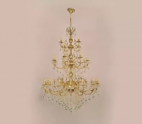Luster Kronleuchter Deckenleuchter xxl Luxus Gold Deckenlampe Kristall