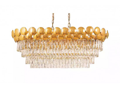Kronleuchter Deckenleuchter Gold Deckenlampe Lüster Kristall XXL Art