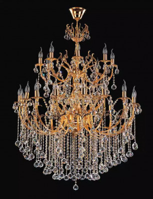 Königlicher Luxus Kronleuchter Deckenleuchter Gold Deckenlampe Lüster Kristall