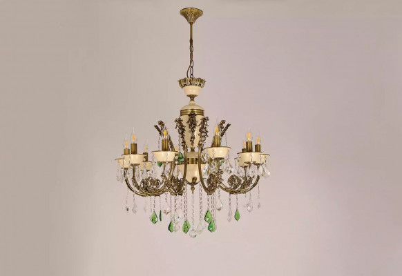 Luxus Kronleuchter Deckenlampe Lüster Leuchte Lampe Braun Kristall 80cm