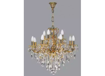 Luxus Deckenleuchter Lüster Kronleuchter Deckenlampe Kristall Gold