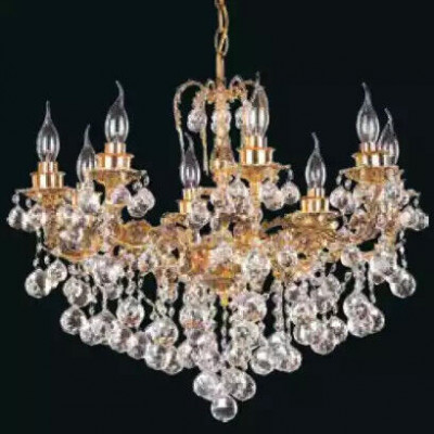 Luxus Lüster Kronleuchter Deckenlampe Deckenleuchter Crystal Art Gold