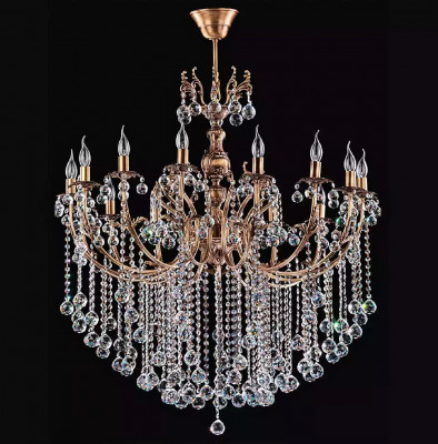 Luxus Deckenleuchter Kronleuchter Deckenlampe Lüster Gold Kristall Lampe