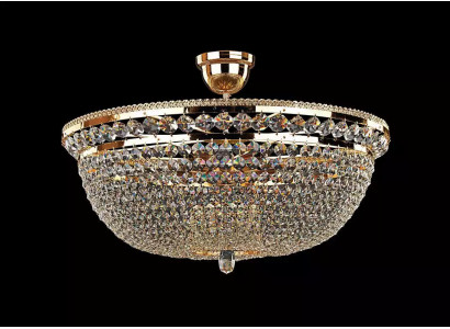 Runde Kristall Leuchte Deckenlampe Luxus Lüster Deckenleuchter Gold Kronleuchter