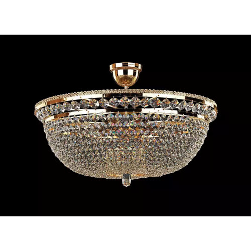 Runde Kristall Leuchte Deckenlampe Luxus Lüster Deckenleuchter Gold Kronleuchter