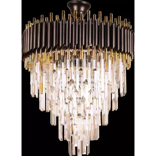 Luxus Kronleuchter Deckenleuchter Gold Deckenlampe Lüster Kristall Runder