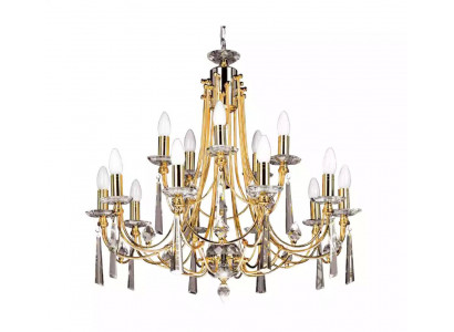 Luxus Lüster Deckenlampe Kronleuchter Deckenleuchter Art Gold Crystal