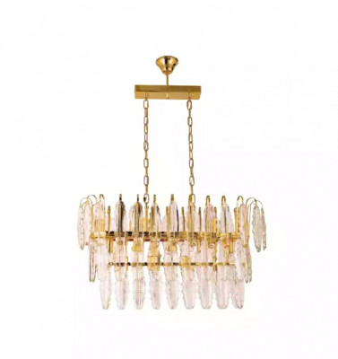 Lampe Kronleuchter Deckenleuchter Luxus Gold Deckenlampe Lüster Kristall