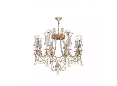 Luxus Deckenleuchter Lüster Kronleuchter Deckenlampe Lampen Glas Beige