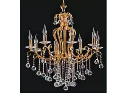 Luxus Deckenleuchter Lüster Kronleuchter Deckenlampe Kristall Gold