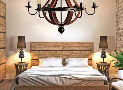 Braune Kronenkronleuchter Deckenleuchter Holz Kronleuchter Lampe Lüster