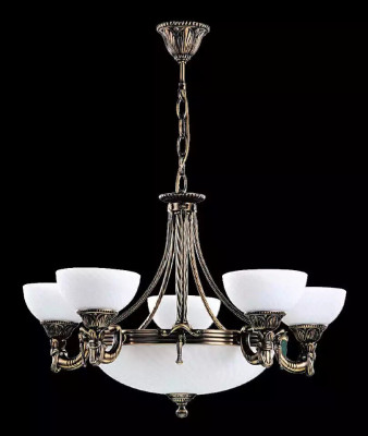 Lüster Deckenlampe Deckenleuchter Kronleuchter Glas Weiß Lampen Art