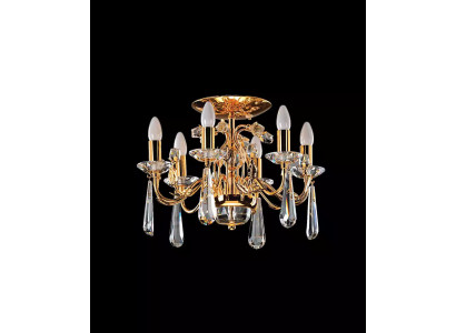 Goldene Kristall Deckenlampe Klassische Gold Glaskristallleuchter