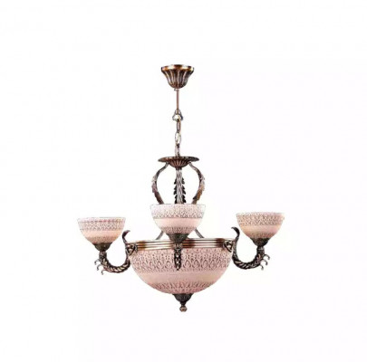 Deckenlampe Lüster Deckenleuchter Lampe Kronleuchter Glas Braun Gold