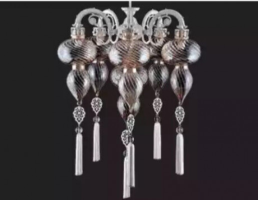 Deckenleuchter Lüster Kronleuchter Deckenlampe Lampen Glas Silber Neu