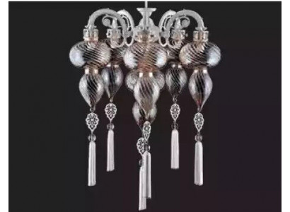 Deckenleuchter Lüster Kronleuchter Deckenlampe Lampen Glas Silber Neu