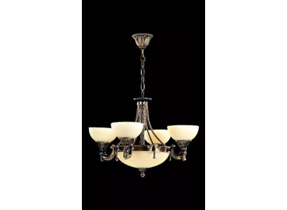 Lüster Deckenleuchter Modern Kronleuchter Deckenlampe Beige Glas Lampe