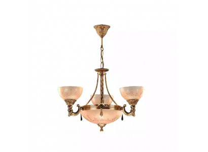 Deckenlampe Lüster Deckenleuchter Lampe Kronleuchter Glas Gold Beige