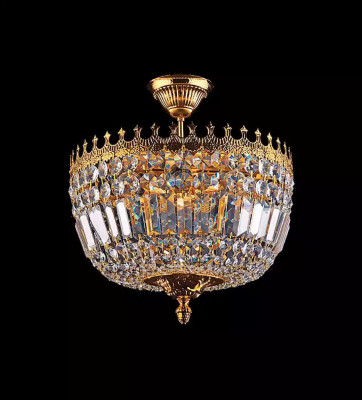 Kronleuchter Deckenleuchter Luxus Gold Deckenlampe Lüster Kristall Art