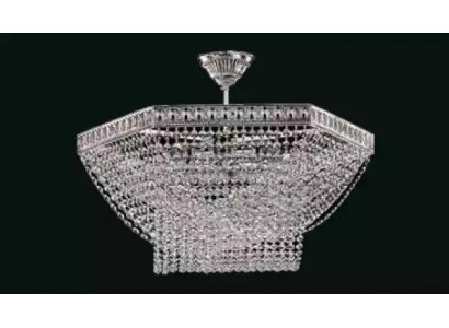 Luxus Lüster Deckenleuchter Silber Kronleuchter Deckenlampe Kristall