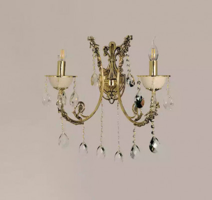 Wandleuchte Wandlampe Wandleuchten Art Lüster Wand Lampe Gold Kristall