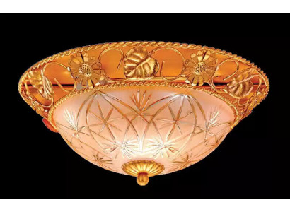 Lüster Deckenleuchter Kronleuchter Deckenlampe Gold Glas Lampen Metall