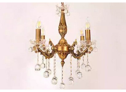 Kronleuchter Deckenleuchter Luxus Gold Deckenlampe Lüster Kristall Art