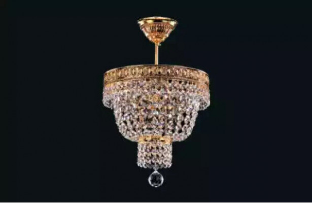 Kronleuchter Deckenleuchter Luxus Gold Deckenlampe Lüster Kristall Art