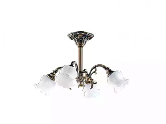 Lüster Deckenleuchter Blumen Kronleuchter Deckenlampe Lampe Glas Grau