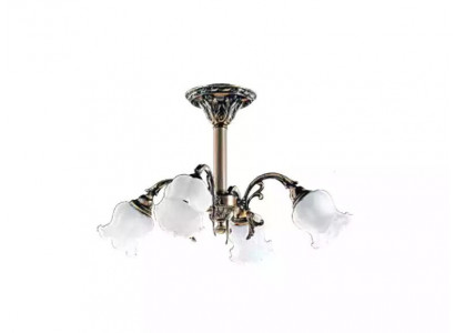 Lüster Deckenleuchter Blumen Kronleuchter Deckenlampe Lampe Glas Grau