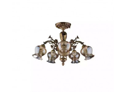 Deckenlampe Deckenleuchter Blumen Lüster Kronleuchter Lampe Glas Braun