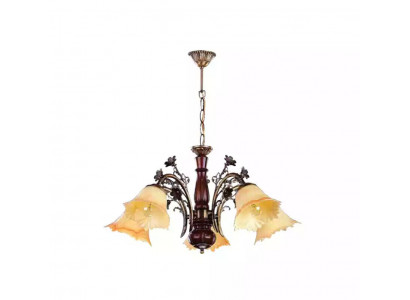 Deckenlampe Blumen Deckenleuchter Lüster Kronleuchter Lampe Glas Beige