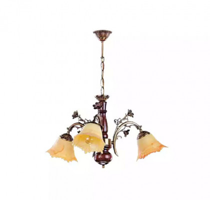 Lüster Deckenlampe Blumen Deckenleuchter Kronleuchter Lampe Glas Beige