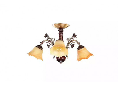 Deckenlampe Blumen Deckenleuchter Lüster Kronleuchter Lampe Glas Braun