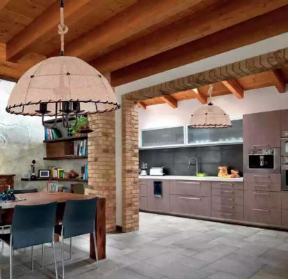 Deckenlampe Deckenleuchter Lüster Kronleuchter Lampe Beige Modern Seil