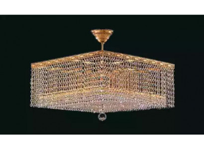 Luxus Lüster Deckenleuchter Gold Kronleuchter Deckenlampe Kristall Art