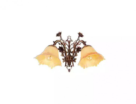 Wandlampe Wandleuchten Wandleuchte Lüster Wand Lampe Blumen Glas Braun