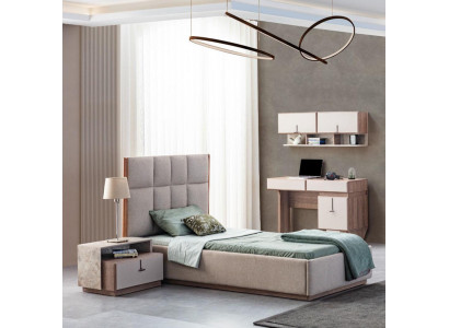 Kinderzimmer Möbel Designer Einzelbett Holz Nachttisch Schreibtisch 4tlg
