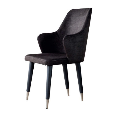 Graues Esszimmer Stuhl-Set Designer Polsterstühle 6tlg. Textil Stühle